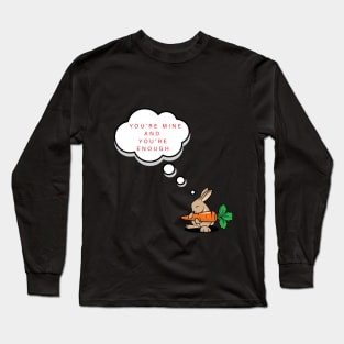 cute rabbit happy with his carrot Long Sleeve T-Shirt